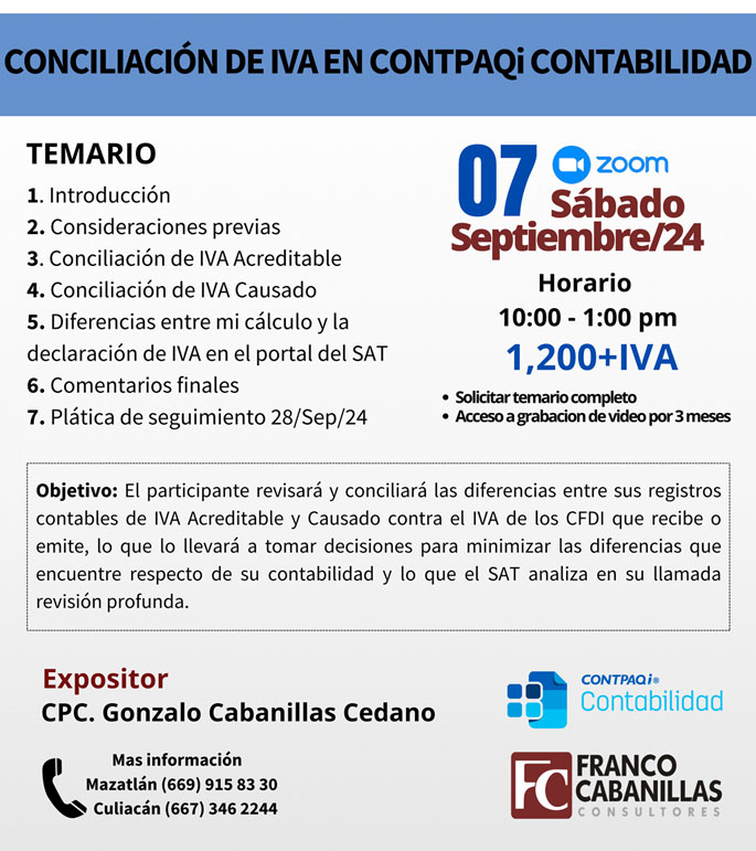Conciliación de IVA en CONTPAQi Contabilidad