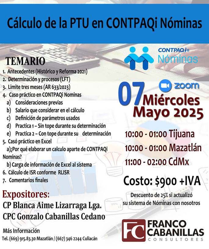 Cálculo de la PTU en CONTPAQi Nóminas